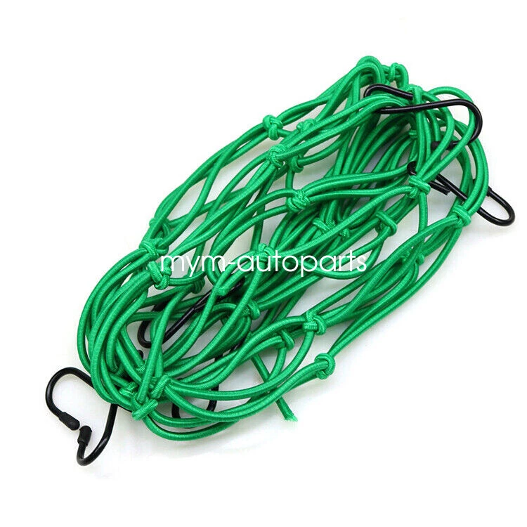 1pcs 6 Hook Green Bungee Cord Cargo Net 40cm x 40cm for Bicycle Motorcycle Foto 4 de 4