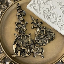 Border Relief Silicone Mold Baroque Fondant Cake Chocolate Mold Food Safe Mould