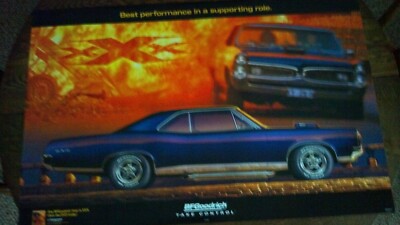 ORIGINAL BF GOODRICH SIGN BLUE 1967 GTO PONTIAC POSTER Gas and Oil