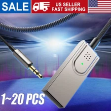 USA Aux to Bluetooth 5.1 Adapter 3.5mm Bluetooth Receiver Microphone for Car Lot