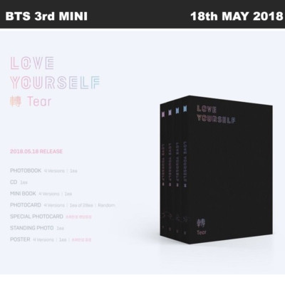 BTS LOVE YOURSELF 轉 Tear 3rd Album 4SET(YOUR) full Ver.CD+