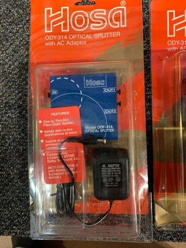Hosa ODY-314 Fiber Optic Splitter 1 in, 2 out with Power Supply - Picture 4 of 7