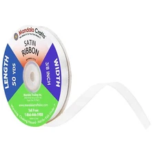 White Satin Ribbon for Crafts - 50 Yds 3/8 Inch White Ribbons for Gift Wrappi...