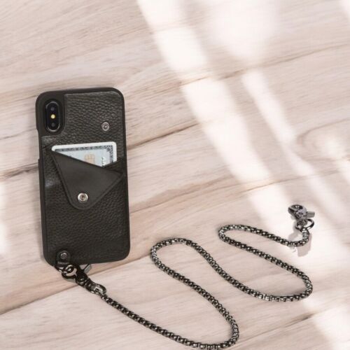 Bandolier Ryder Chain Leather Case iPhone X/Xs Black/Pewter Chain Strap NEW 96 - Picture 6 of 8