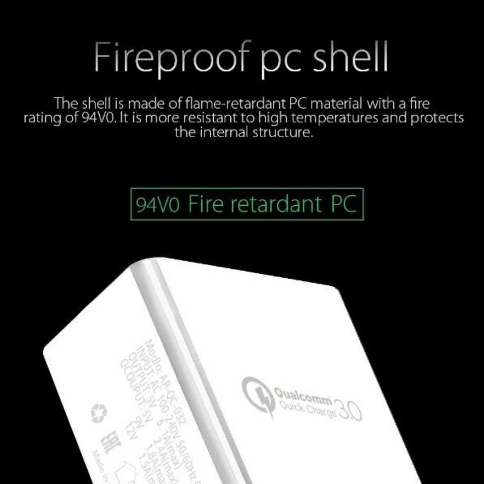 3 Port Fast Charge QC3.0 USB Wall Charger Adapter US Block For iPhone Samsung LG - Image 3 of 4