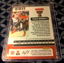2021 Panini Football Contenders Draft Picks Patrick Mahomes Printing Plate 1/1
