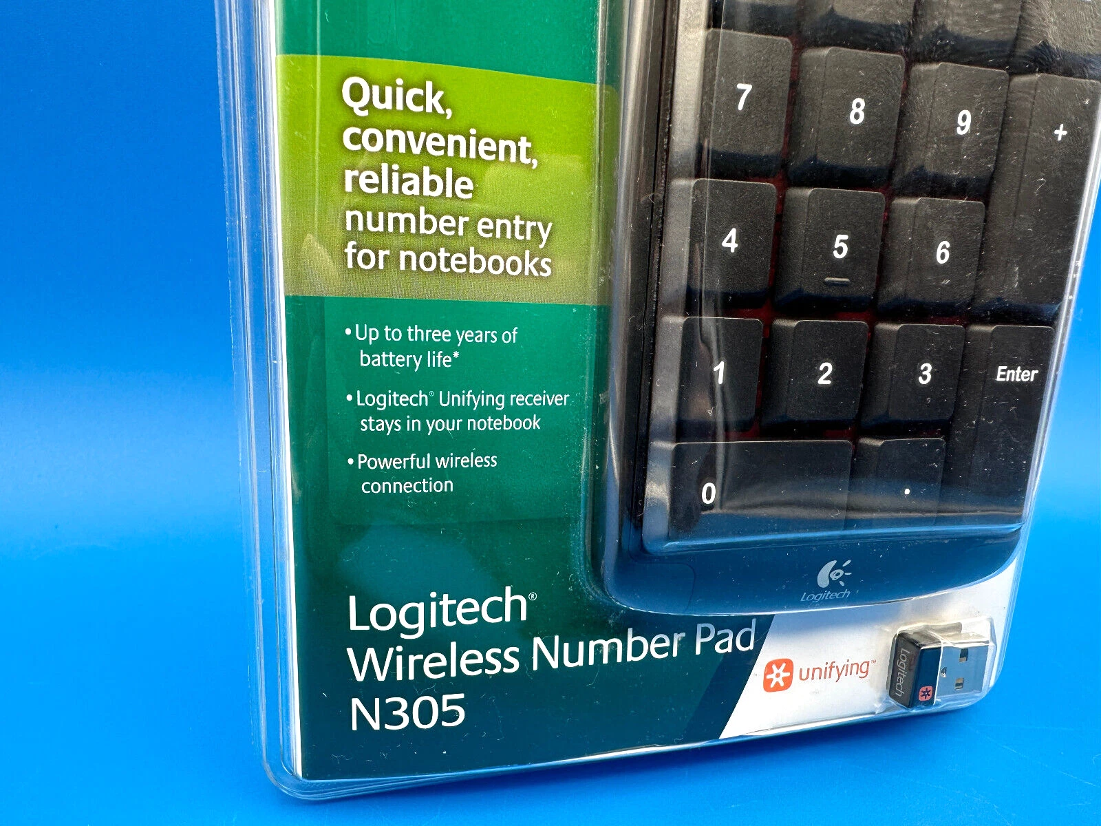 LOGITECH N305 WIRELESS NUMBER PAD KEYPAD UNIFYING DONGLE BRAND NEW