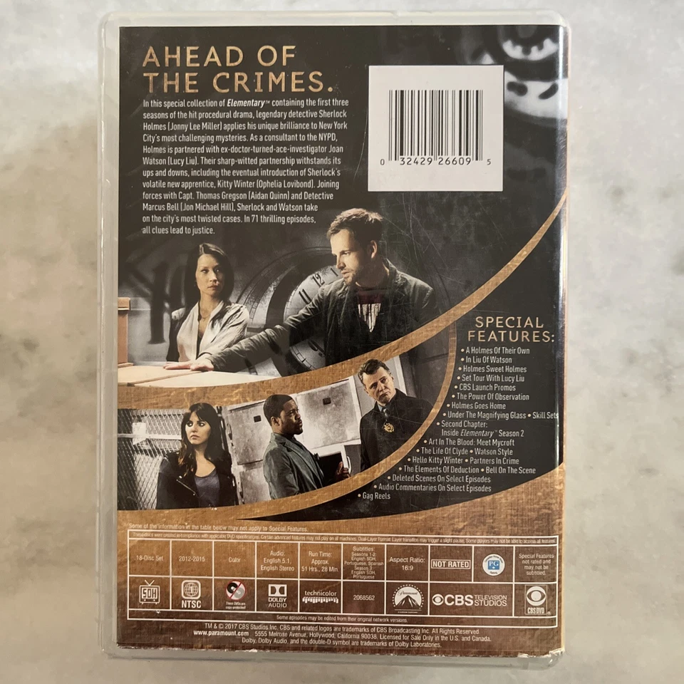 Elementary: Complete Seasons 1-3 DVD 2012-2014, Lucy Liu, Jonny Lee Miller, OOP - Image 2 of 4