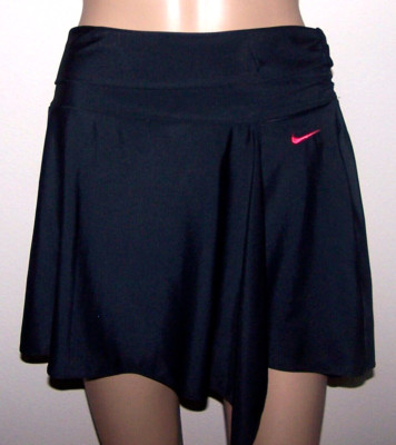 NIKE Black Foldover Waist w/ 'Scarf' Side Draped Panel Skirt XL 12-14