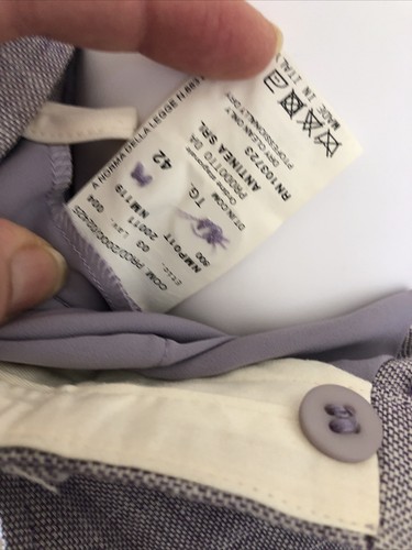 NWT ARMANI COLLEZIONI Sz. 6 pants Unhemmed, Purple/White Linen career Styled Wow - Picture 9 of 9
