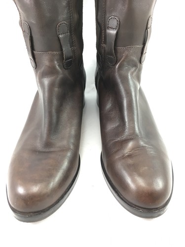 SH30 Cole Haan Air Women 9.5B Brown Leather Textile Stretch Riding Boots - 第 7/10 張圖片