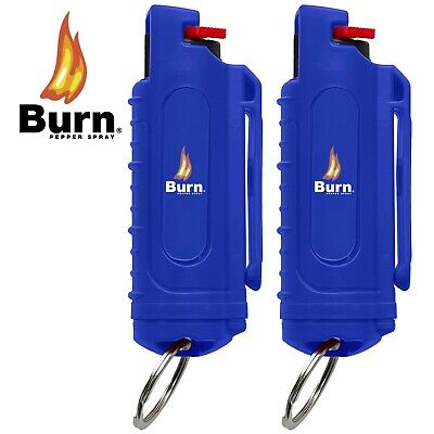 Buy BURN Pepper Spray Keychain 1/2oz Self Defense Blue Security Case Molded - 2 PACK