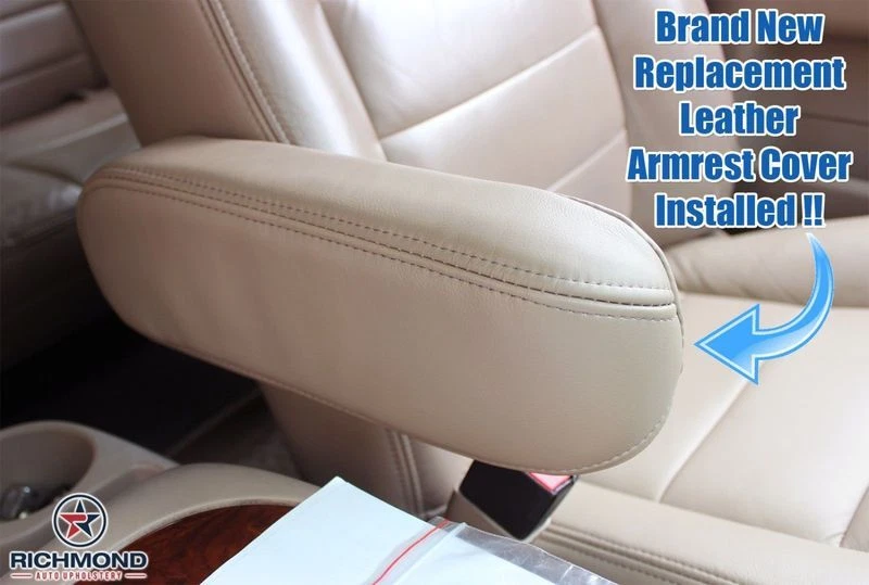 Ford F-150 2000 Harley-Davidson F150 cubierta de reposabrazos de cuero del lado del conductor negra Foto 3 de 4