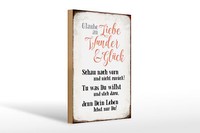 Holzschild Spruch 20X30 Cm Glaube An Liebe Wunder GlüCk Deko Schild Wooden Sign