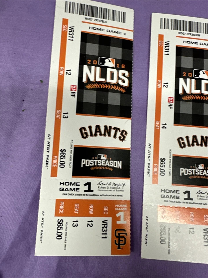 San Francisco Giants Postseason Home Game One Tickets - Image 4 of 4