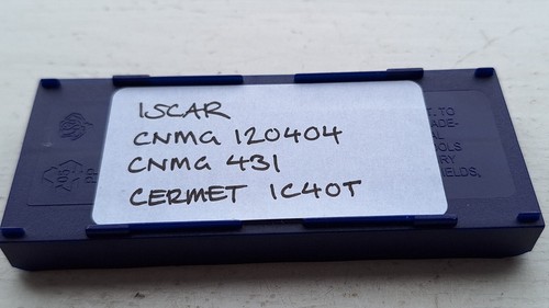 3 Iscar cermet inserts CNMG120404 IC40T ( CNMG 120404 CNMG431 431 ) - Picture 2 of 2