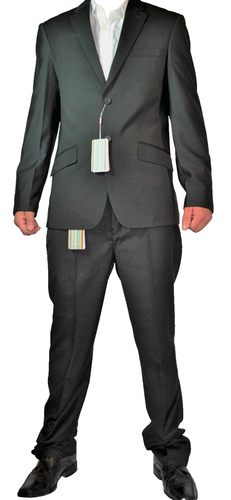 Paul Smith Anzug Sakko + Hose Men Suit 54 L slim fit NEU 1049€ NEW schwarz WOLLE - Picture 2 of 11