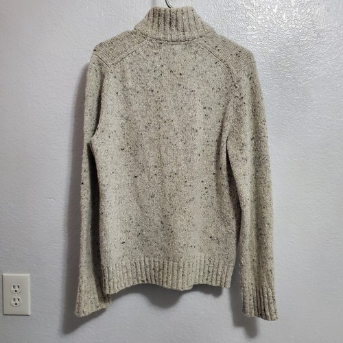 Maglione Banana Republic uomo S maglia maculata grigio misto lana bottone a levetta legno - Foto 2 di 10