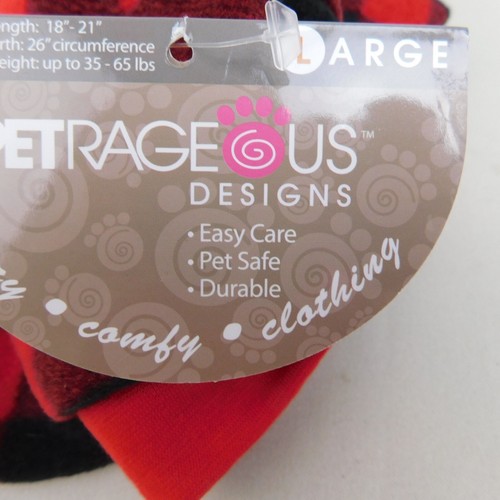Petrageous Buffalo Check Sherpa Bear Dog Christmas Pajamas - Red, Large #9102 - Picture 11 of 15