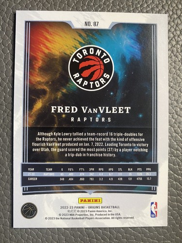 2022-23 PANINI ORIGINS fred vanvleet raptors base card #87 - Picture 2 of 2