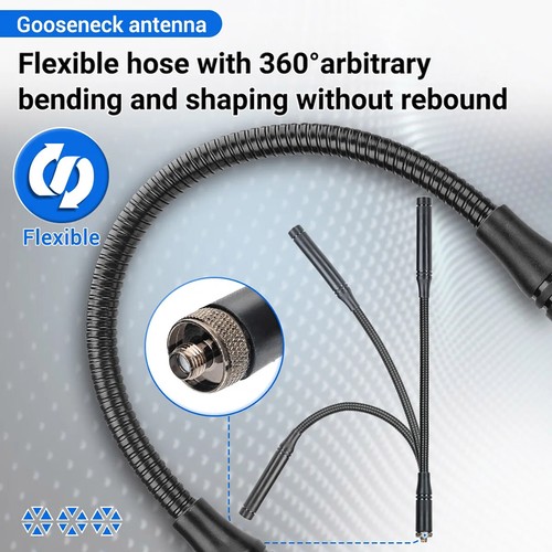 New 33CM VHF UHF Two Way SMA-Female Gooseneck Tactical Antenna For BaoFeng Radio - Zdjęcie 8 z 14