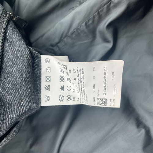 Hugo Boss Jacket Mens 42 Charcoal Puffer Elbow Patches Minimalist Academia Chore - Picture 14 of 20