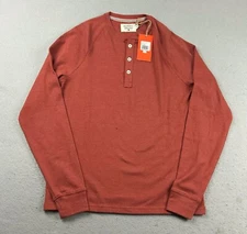 The Normal Brand Shirt Mens Small Brown Puremeso Henley Long Sleeve Pullover NWT