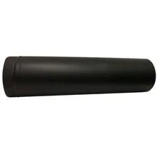 6 In. X 24 In. Stove Pipe Straight Black Wood Burning Round Pipe Vent Duct