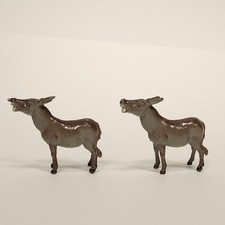 Vintage Cherilea England Lead Braying Donkey Burros Farm Animal Figures Nativity