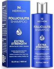 Hermon Folliculitis Shampoo for Psoriasis,Dandruff Itchy Scalp Tea Tree  Biotin