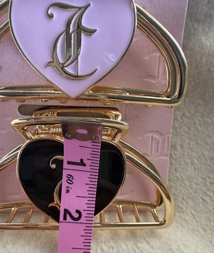 Big Heart JUICY COUTURE HAIR CLIPS NWT JC LOGO - Picture 5 of 7