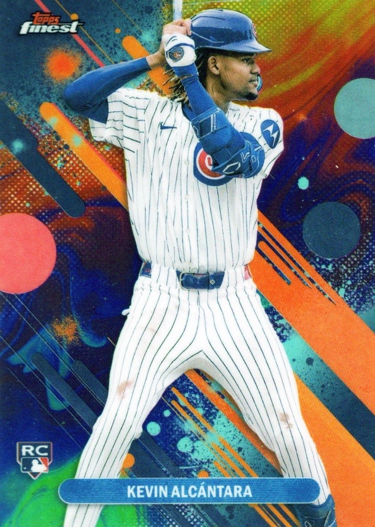 2025 Finest Oil Spill Refractors #33 Kevin Alcantara RC Chicago Cubs