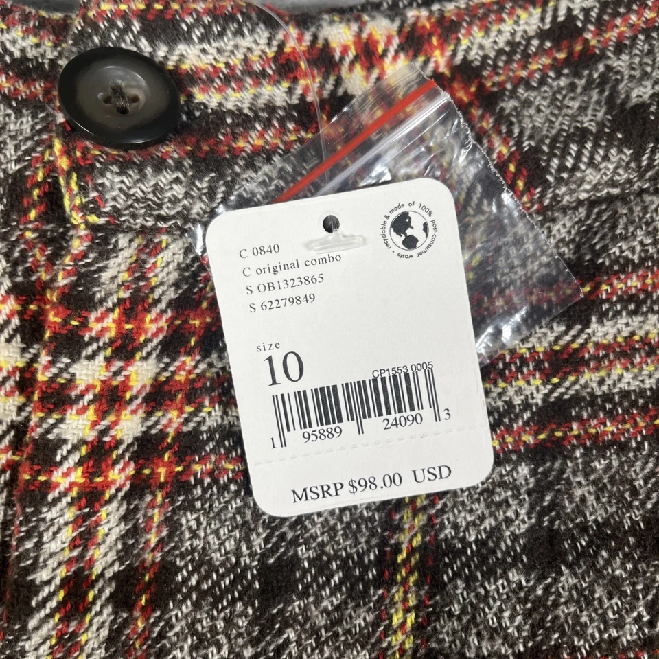 Free People Plaid Shape Up High Rise Trouser Size 10 Lyla Cotton Wide Leg NWT$98 - Image 3 of 4