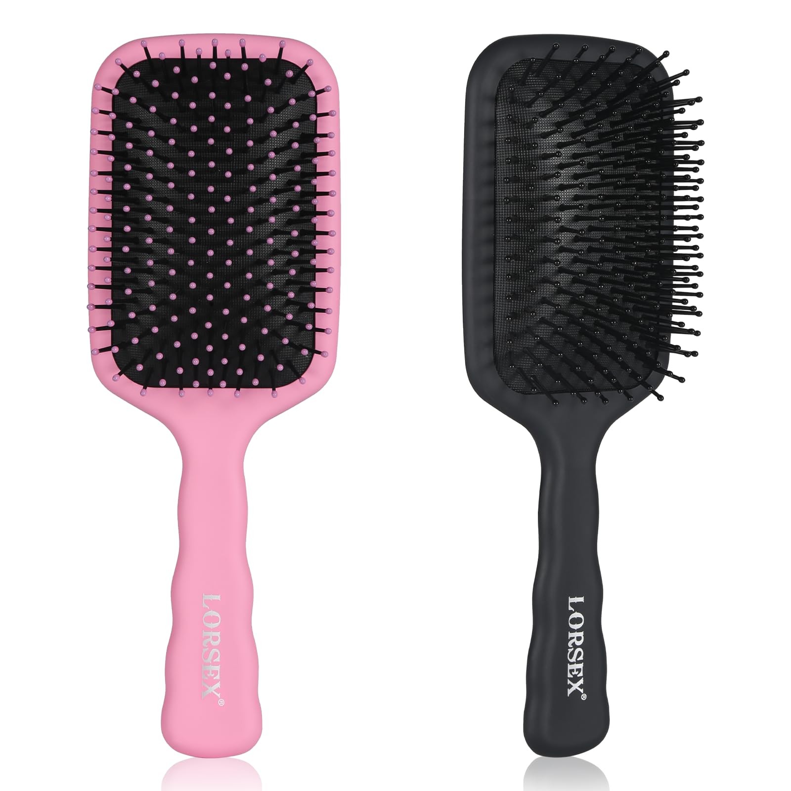 Lot de 2 grandes brosses à cheveux démêlantes noires pour femme