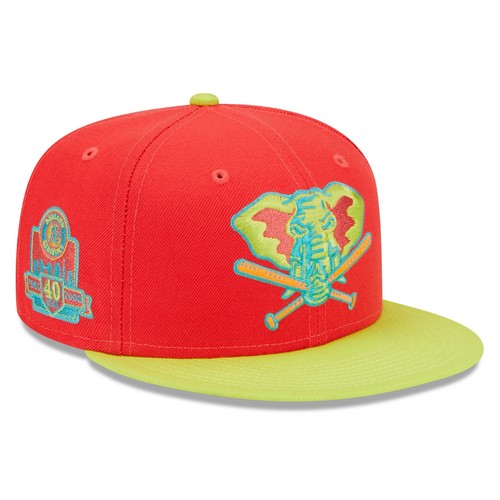 Herren New Era Rot/Neongrün Leichtathletik 40th Anniversary Lava Highlighter Kombi