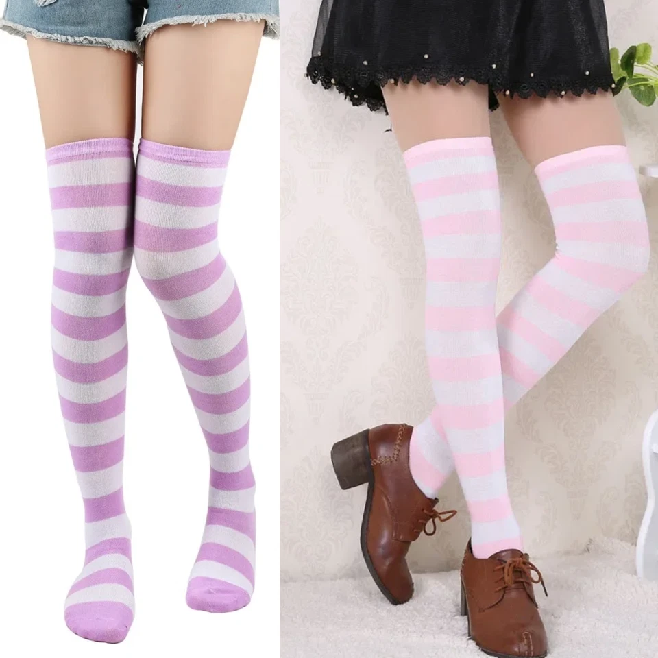 2 PARES Calcetines Sobre la Rodilla para Niñas Cálidos Suaves Moda Botas Calcetines Falda Mejor Regalo Foto 4 de 4