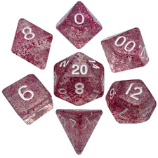 MDG Mini Polyhedral 7 Dice Ethereal Light Pur...