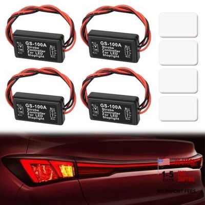  PCS GS-100A Brake Light Flasher Strobe, 12V-2V Brake Light Tail Stop Light 4
