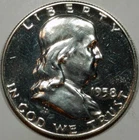 1958 Franklin Half Dollar BU Uncirculated Mint State 90% Silver 50c US Coin