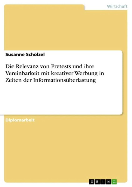 Susanne SchöLzel | Die Relevanz Von Pretests Und Ihre Vereinbarkeit Mit...-image