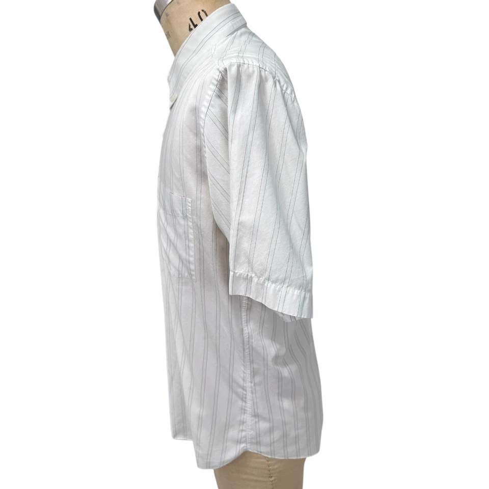 Camisa De Colección Pierre Balmain Paris EU41 Blanca Rayas Manga Corta Abotonada Foto 4 de 4