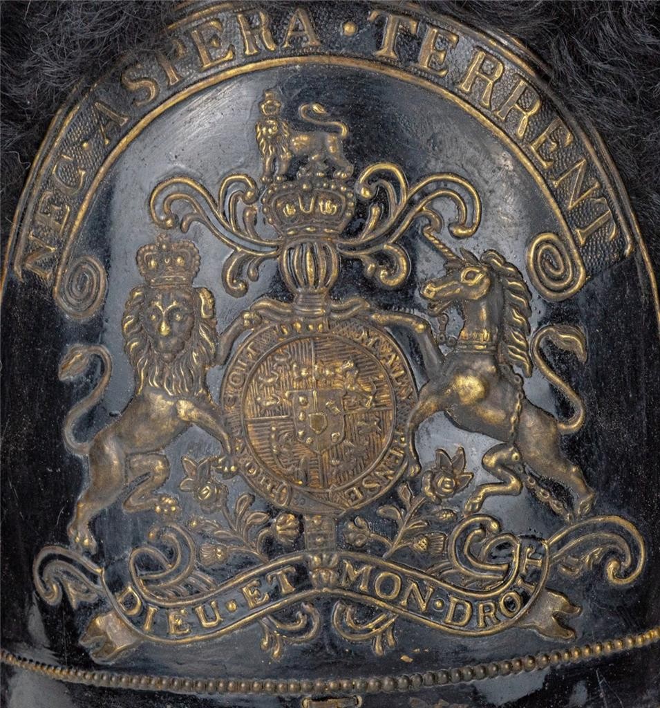 RARE 19th C. DUKE of LANCASTER REGT. WAR of 1812 GRENADIER BEARSKIN MITRE HAT