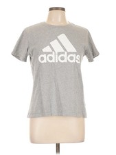 Adidas Women Silver Short Sleeve T-Shirt L