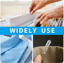 500 PCS U Shape Clear Plastic Alligator Clips Transparent Plastic Shirt Clips...