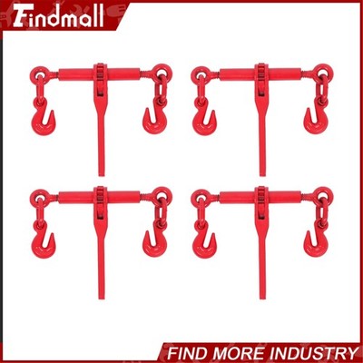 Findmall 4 Pcs 1/4''-5/16'' Ratchet Chain Load Binder Chain Hook Tie Down Rigging