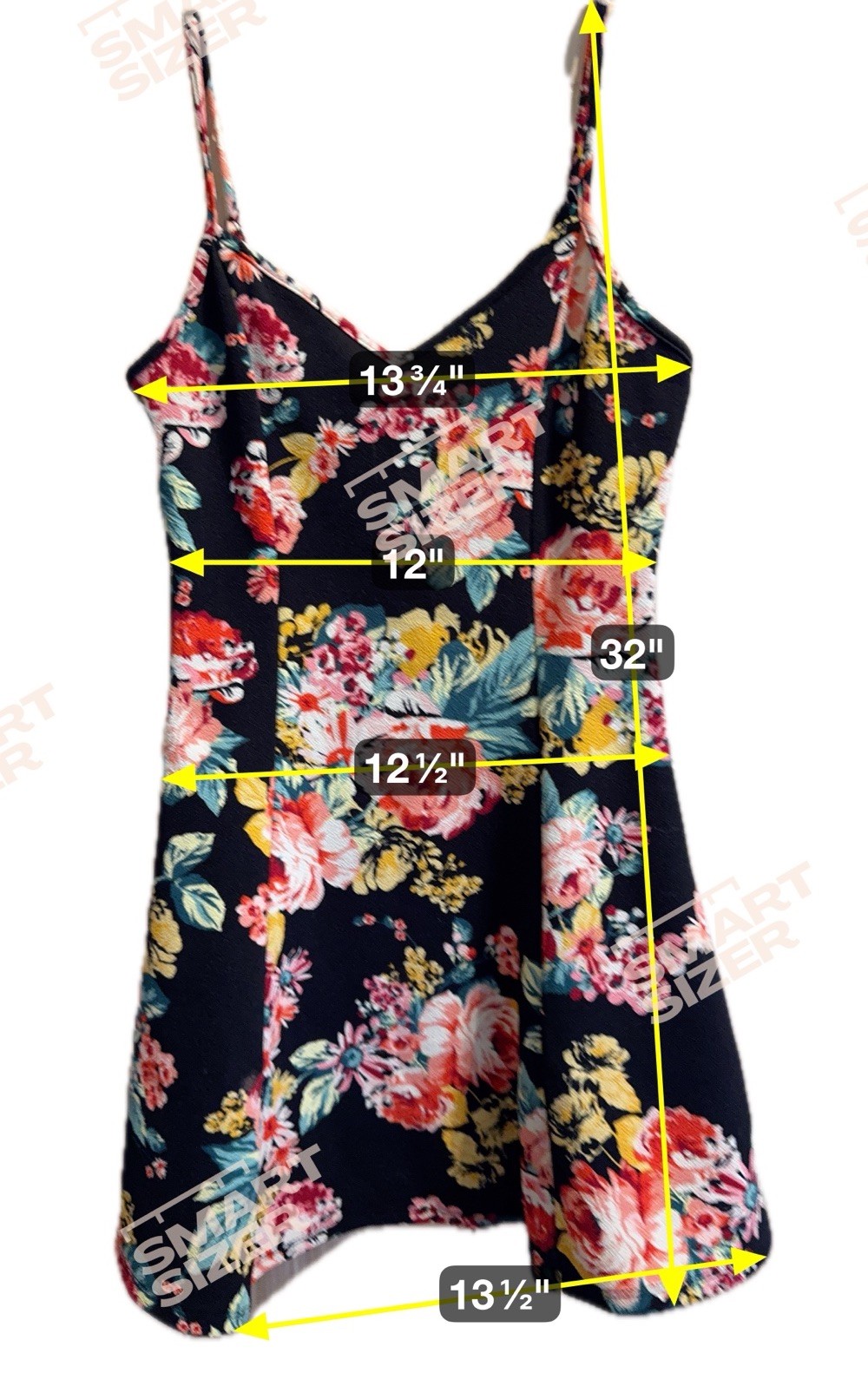 Ambiance Black Floral Flared Mini Sundress Sz Large Teen - Cottagecore Boho