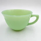 Fire King Jadeite Tea Cup Green Ribbed Dinnerware Oven Ware