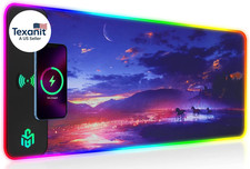 Wireless Charging RGB Gaming Mouse Pad 15W, LED Mouse Mat 800X300X4Mm, 10 Light