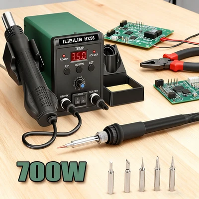 ILIBILIB 700W 2 In 1 Soldering iron Station Digital Hot Air Gun Rework Station