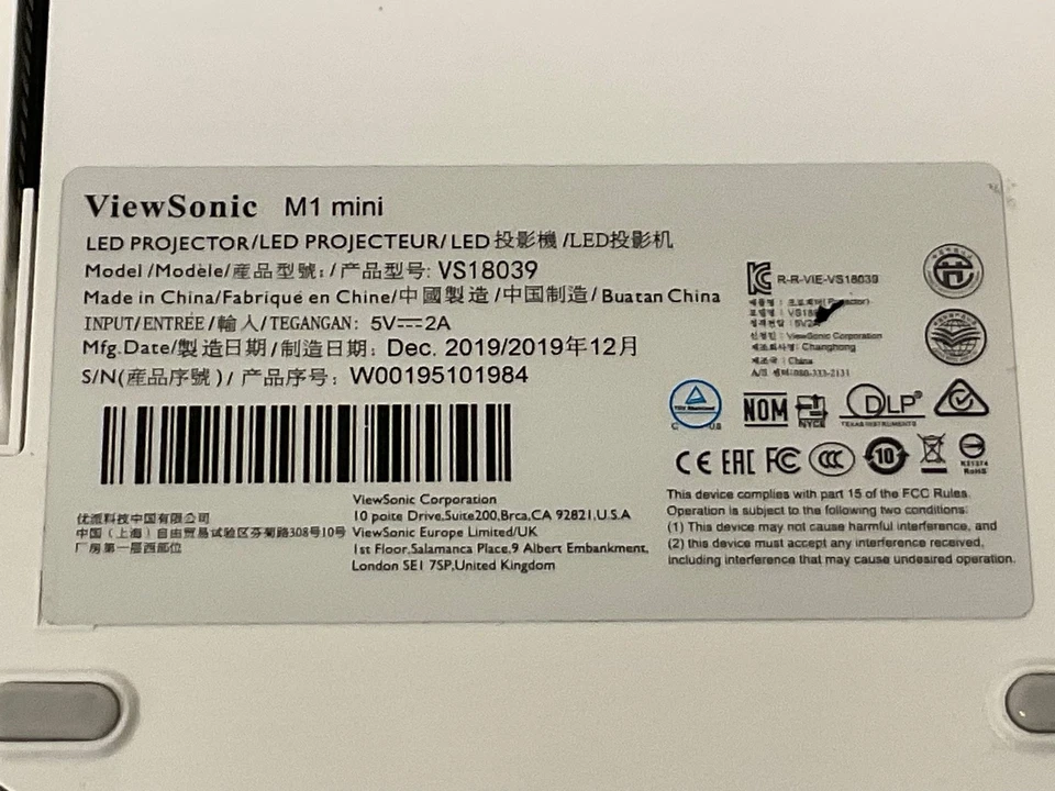 ViewSonic M1 Mini Portable LED Projector Teal USB HDMI Compact - Image 2 of 4